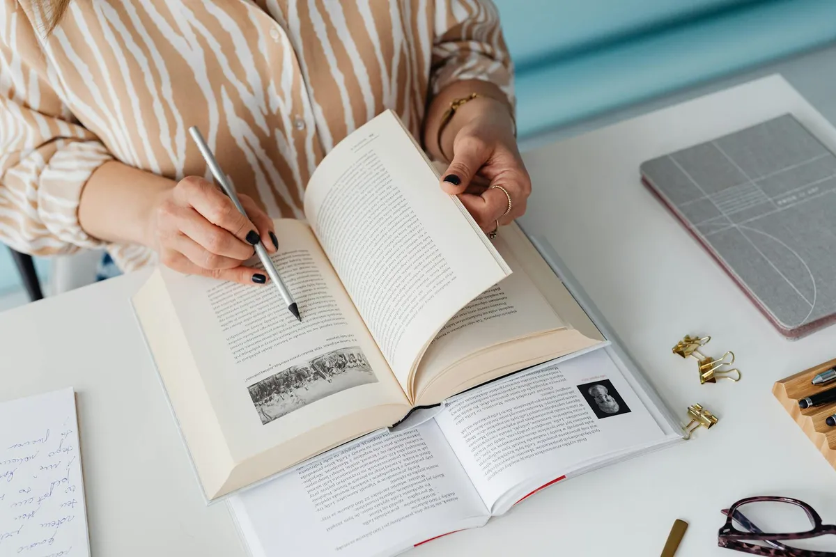 Reference documentation organized on a desk